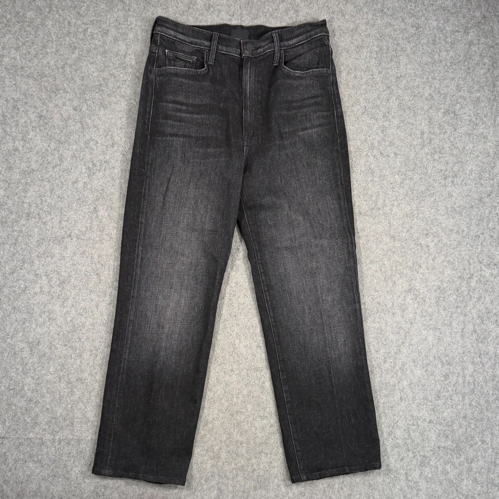 MOTHER Keep It Sharp Black Wash Denim The Rambler Zip Heel Jeans Women's Size 32